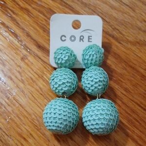 Stylish Mint Sequin Drop Earrings